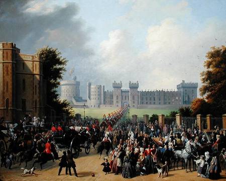 The Arrival of Louis-Philippe (1773-1850) at Windsor Castle, 8th October 1844 von Edouard Pingret