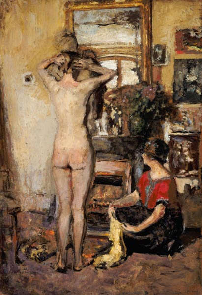 Frauenakt vor Spiegel von Edouard Vuillard