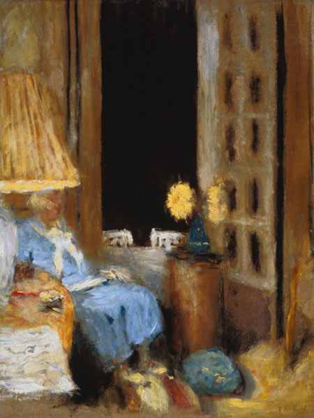Madame Hessel, lesend vor dem abendlichen Fenster von Edouard Vuillard