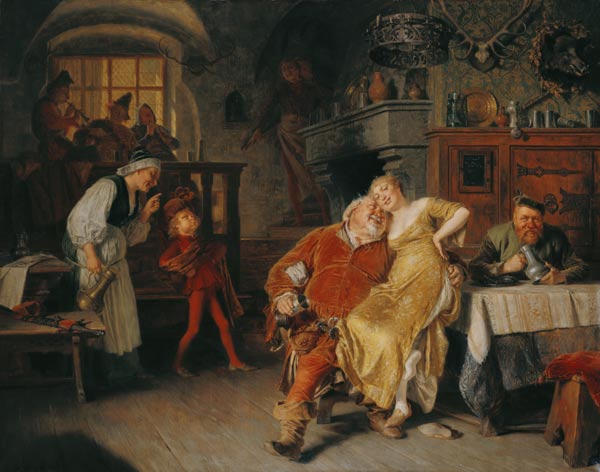 Falstaff in der Schenke Zum wilden Schweinskopf (aus Heinrich IV.) von Eduard Grützner