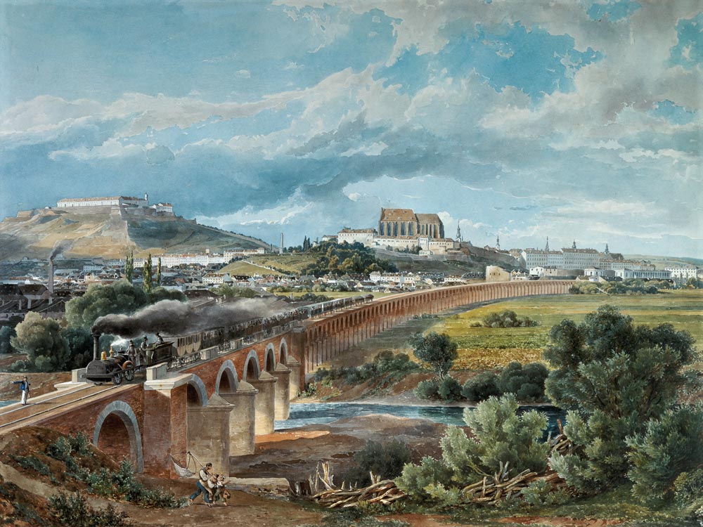 Eisenbahnbrücke bei Brünn von Eduard Gurk