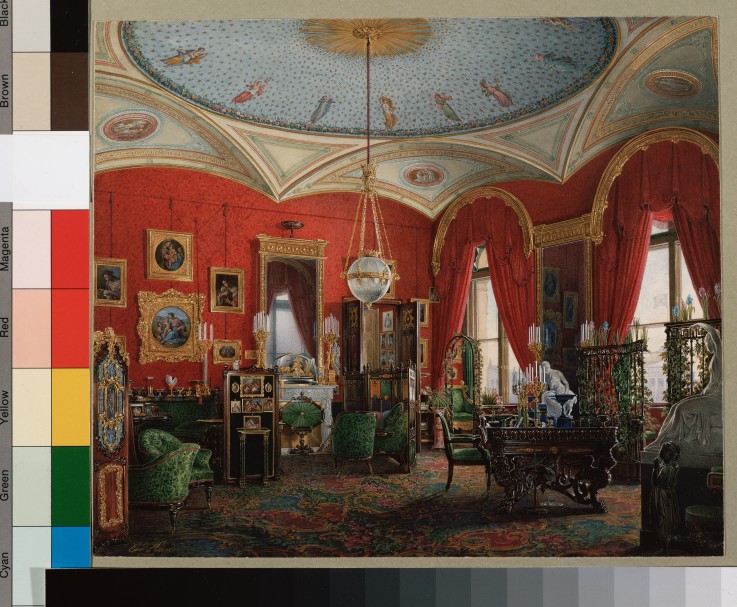 Das Arbeitszimmer der Kaiserin Alexandra Fjodorowna im Winterpalast von Eduard Hau