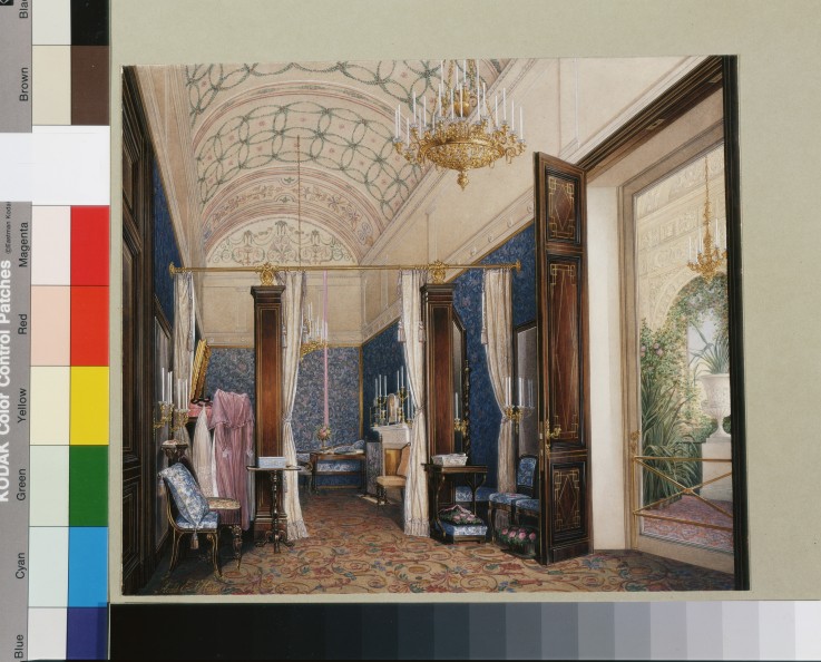 Die Interieurs des Winterpalastes. Das Ankleidezimmer der Kaiserin Alexandra Fjodorowna von Eduard Hau