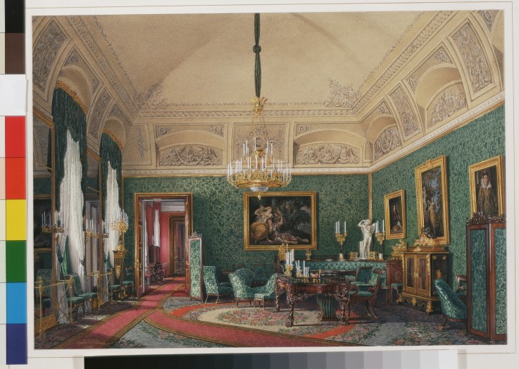 Die Interieurs des Winterpalastes. Das erste Reservezimmer. Das kleine Arbeitszimmer der Grossfürsti von Eduard Hau