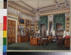 Die Interieurs des Winterpalastes. Das Arbeitszimmer des Kaisers Alexander II. 1857