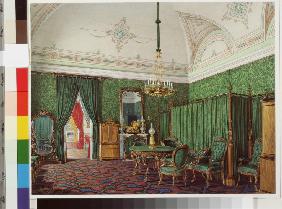 Die Interieurs des Winterpalastes. Das dritte Reservezimmer. Ein Schlafzimmer 1873