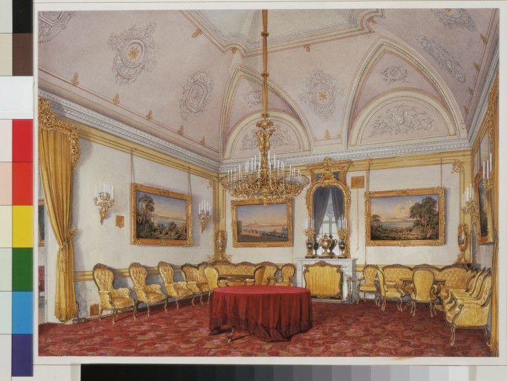 Die Interieurs des Winterpalastes. Das dritte Reservezimmer. Der Salon von Eduard Hau