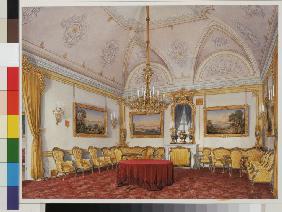 Die Interieurs des Winterpalastes. Das dritte Reservezimmer. Der Salon 1872