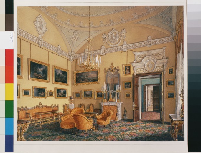 Die Interieurs des Winterpalastes. Das erste Reservezimmer. Das Wohnzimmer Herzogs Maximilian von Le von Eduard Hau