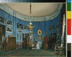Die Interieurs des Winterpalastes. Das Schlafzimmer des Kronprinzen Nikolaj Alexandrowitsch 1865
