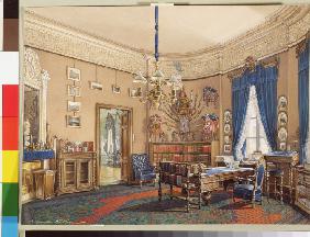 Die Interieurs des Winterpalastes. Das Arbeitszimmer des Kronprinzen Nikolaj Alexandrowitsch 1865