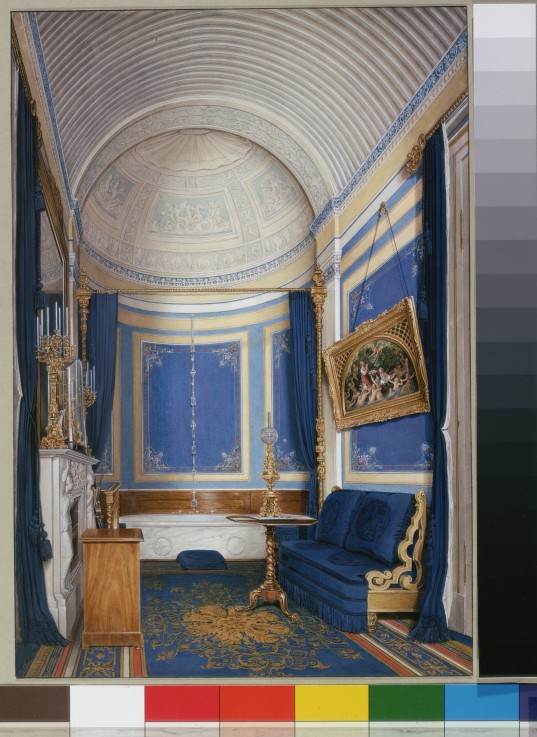 Die Interieurs des Winterpalastes. Das Badezimmer der Zarin Maria Alexandrowna von Eduard Hau