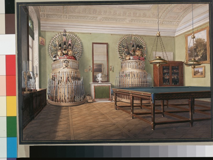 Die Interieurs des Winterpalastes. Das Billardzimmer des Kaisers Alexander II. von Eduard Hau