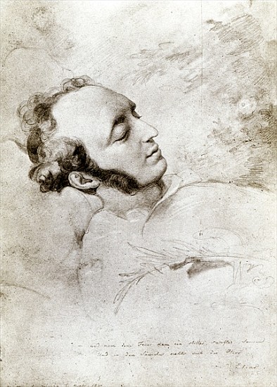 Felix Mendelssohn (1809-47) on his deathbed, c.1847 von Eduard Julius Friedrich Bendemann