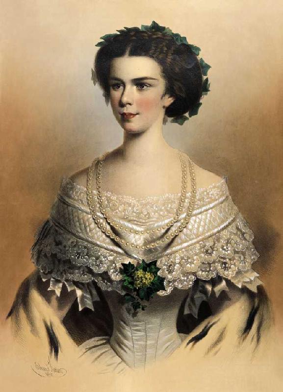 Portrait der jungen Kaiserin Elisabeth von Österreich von Eduard Kaiser
