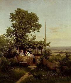 Gartenlaube mit Blick ins Elbtal 1863