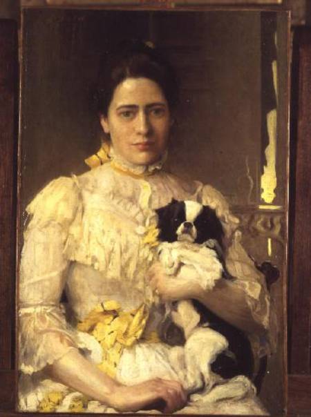 Lady with a lap dog von Eduardo-Leon Garrido