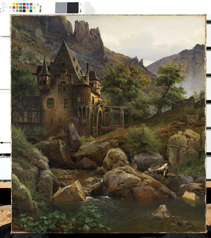 Landschaft mit Mühle im Morgenbachtal von Eduard Wilhelm Pose