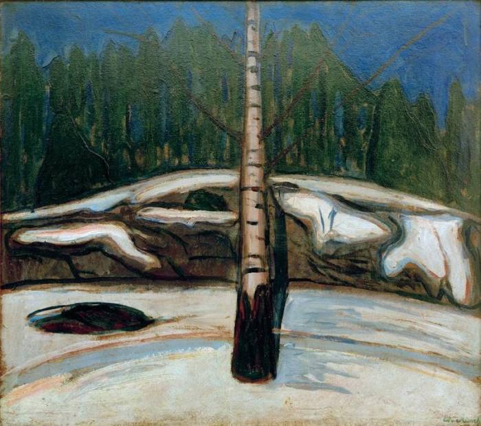 Die Birke im Schnee von Edvard Munch