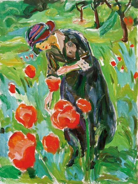 Frau mit Mohnblumen von Edvard Munch