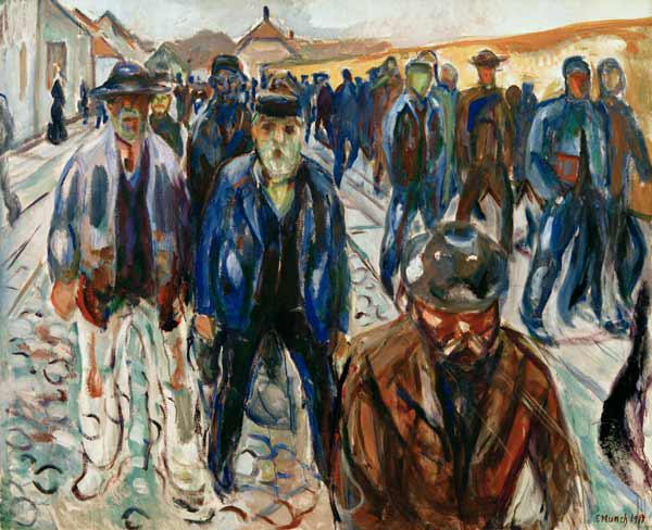 Arbeiter auf dem Heimweg 1914