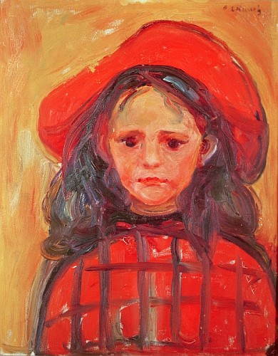 Young Girl in a Red Hat  von Edvard Munch