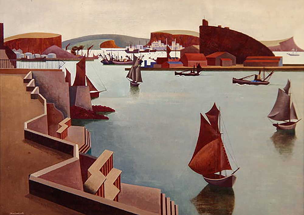Das Cattewater, Plymouth Sound, 1920-23 von Edward Alexander Wadsworth