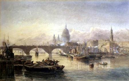 St. Paul's Cathedral and London Bridge from the Surrey Side von Edward Angelo Goodall