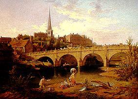 Blick auf Shrewsbury mit dem Fluß Severn von Edward Dayes