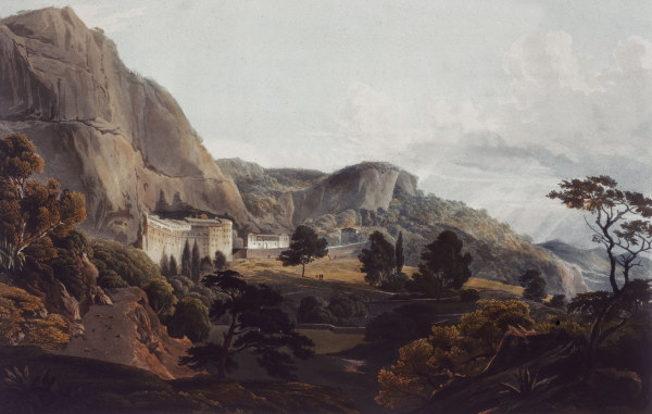 Kloster Megaspileon von Edward Dodwell