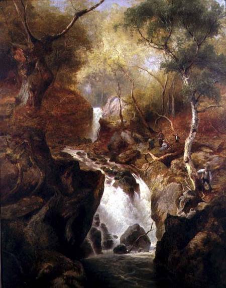 Waterfall through a Woodland von Edward Henry Holder