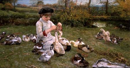 Feeding the ducks von Edward Killingsworth Johnson