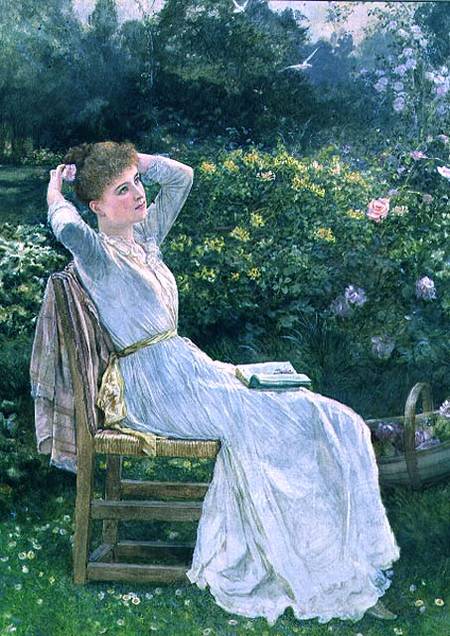 Summertime: portrait of the artist's wife, Hannah von Edward Killingsworth Johnson