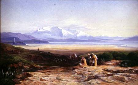 Mount Parnassus, Lake Cephissus and the Plains of Boetia, Greece von Edward Lear
