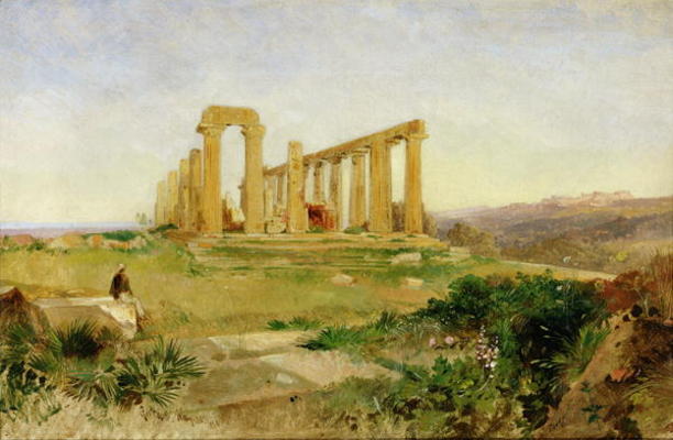 Temple of Agrigento (oil on canvas) von Edward Lear