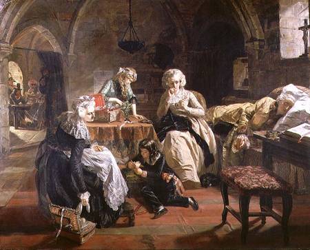 The Royal Family of France in the Prison of the Temple in 1792 von Edward Matthew Ward