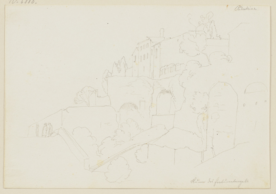 Ruinen des Fortunatempels in Palestrina von Edward von Steinle