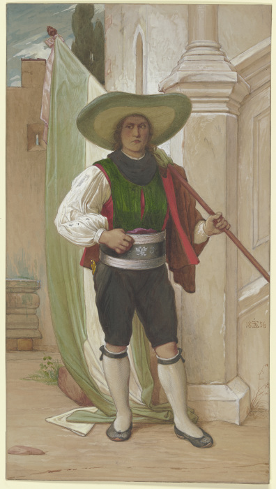 Tiroler Fahnenträger beim Winzerfest von Edward von Steinle
