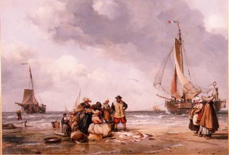 Fisherfolk Counting the Catch von Edward William Cooke