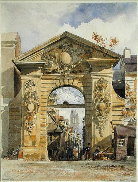 Porte Guillaume Leon, Rouen  on von Edward William Cooke