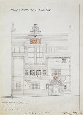 Working drawing for House and Studio for F. Miles Esq, Tite Street, Chelsea 1878-79