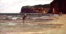 Coastal View with Woman Shrimping c.1900