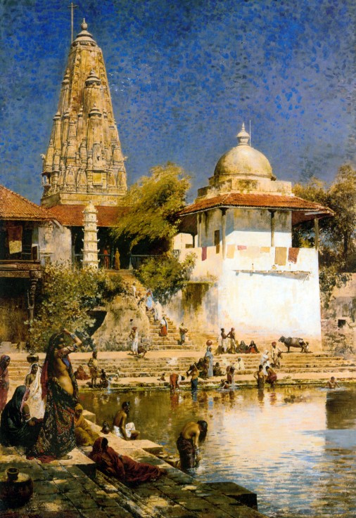Banganga Tank und Walkeshwar Tempel in Bombay von Edwin Lord Weeks