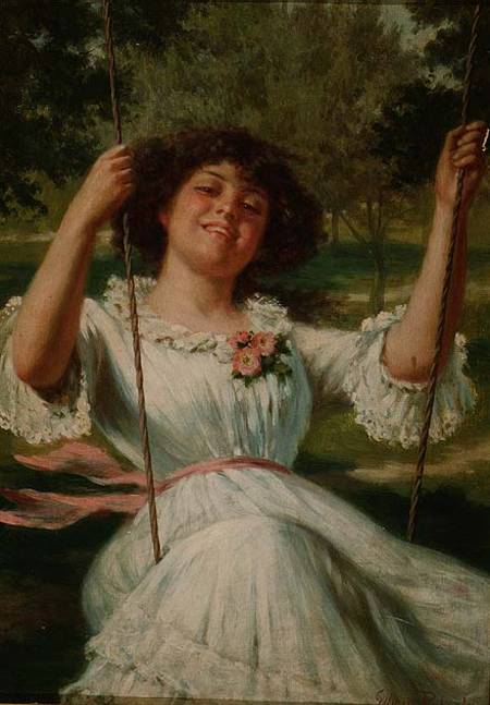 Girl on a Swing von Edwin Thomas Roberts