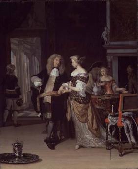Figures in an interior 1678