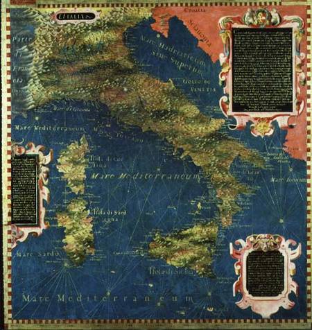 Landkarte Italiens mit Korsika und Sardinien von Egnazio Bonsignori