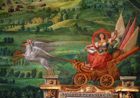 Chariot drawn by griffins, detail from the 'Galleria delle Carte Geografiche' 1580-83