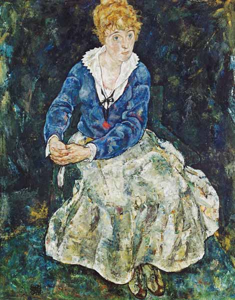 Bildnis der Frau des Künstlers, sitzend von Egon Schiele