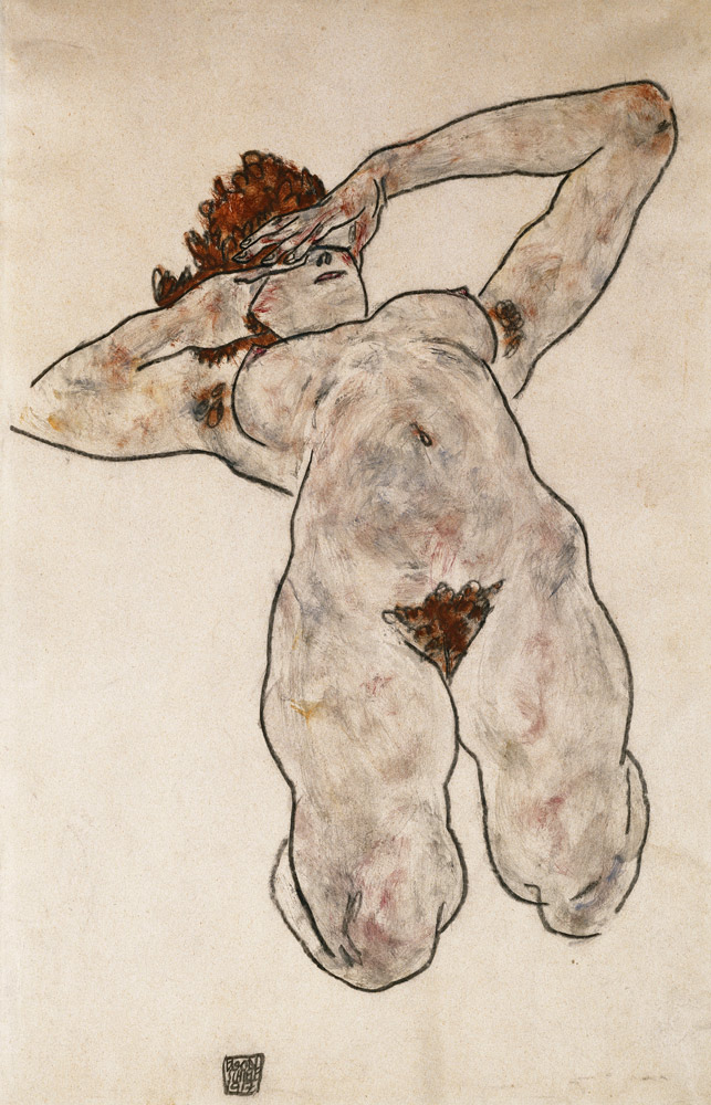Liegende Nackte von Egon Schiele