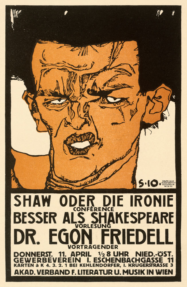Plakat für Friedell 1914 von Egon Schiele